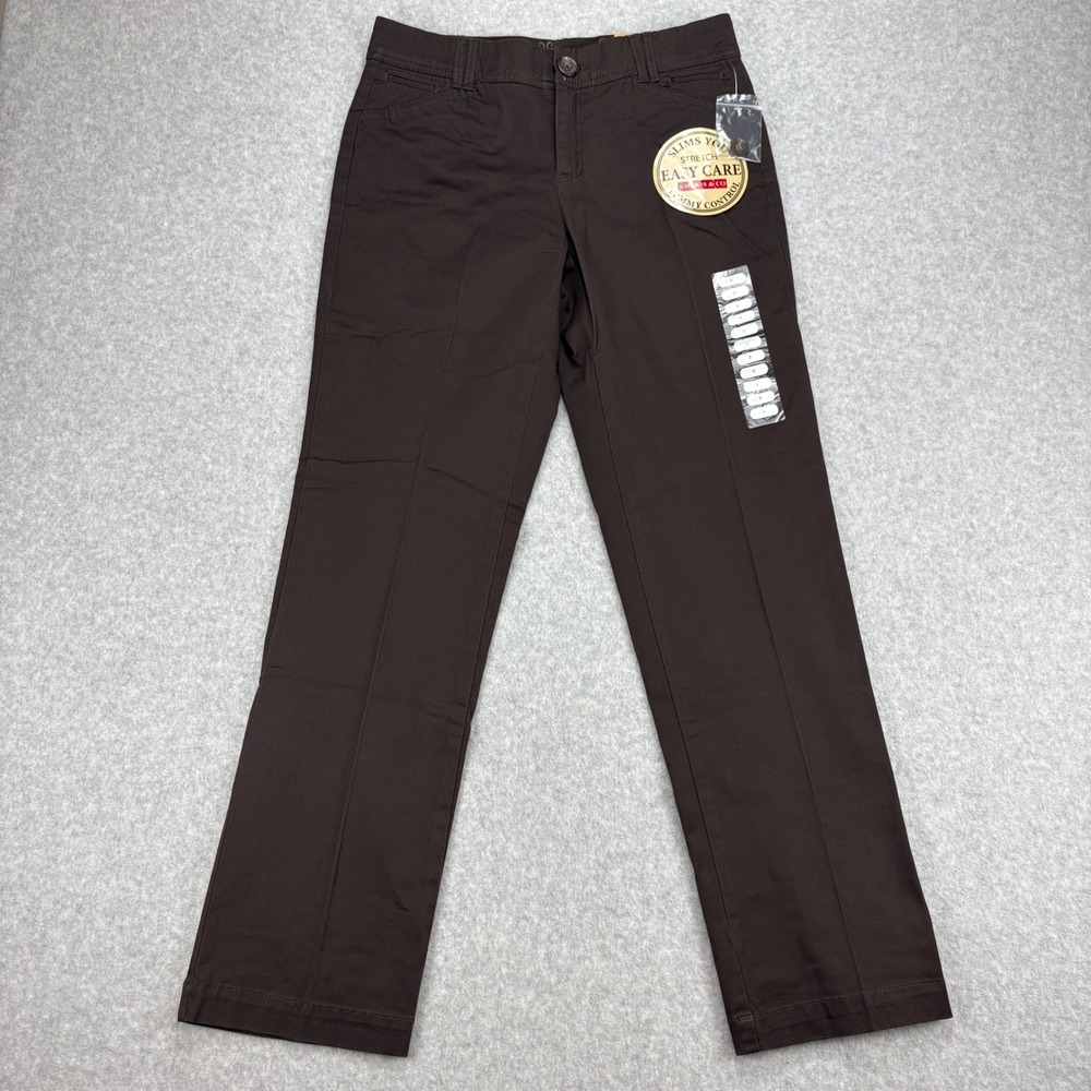 Khakis & Co Pants Womens 6 Brown Stretch Tummy Control Slimming Career Office